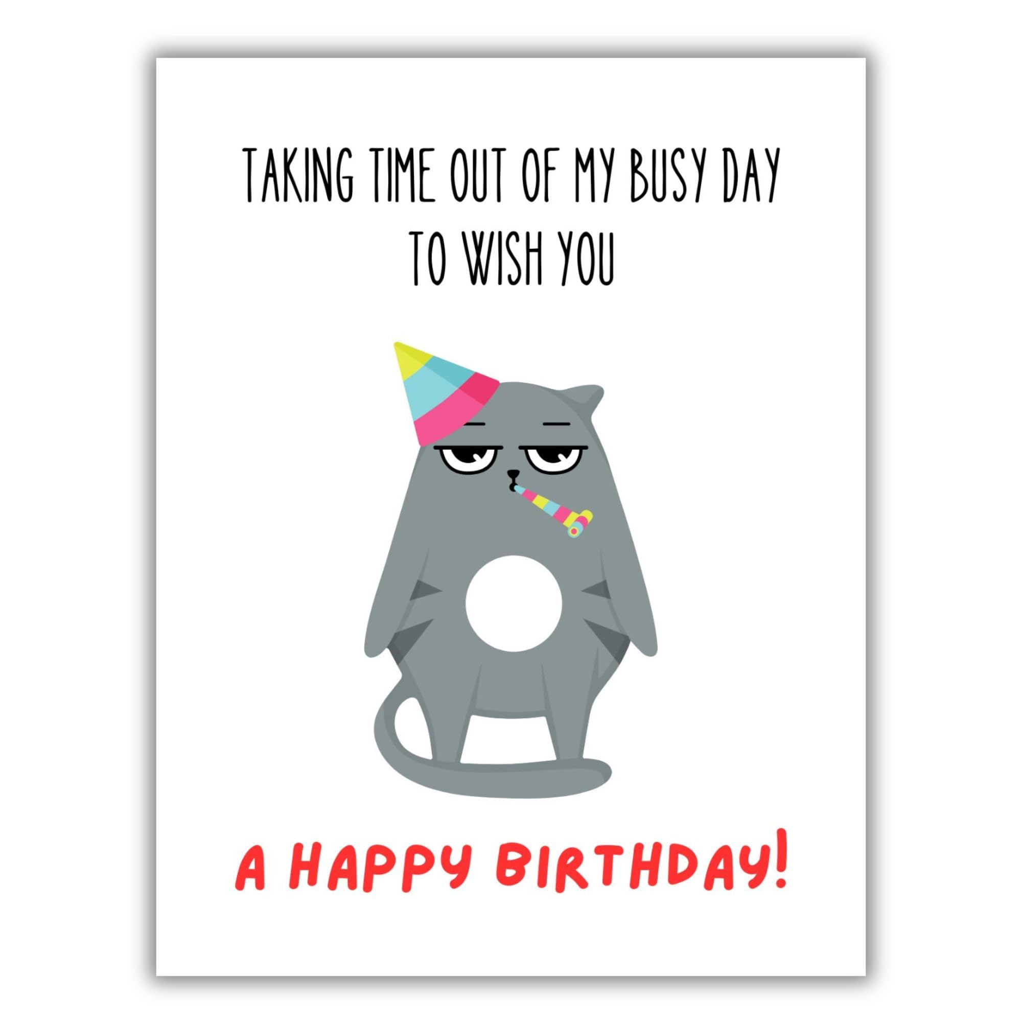 Funny Handmade Cat Birthday Gift – Cute & Rude Birthday Gift for Friends, Husband, Wife & Colleagues – Have a Purrfect Birthday Card