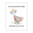 Funny Elephant Birthday Card Hilarious Animal Greeting for Men, Women, Kids, Friends, Coworkers – Handmade in USA