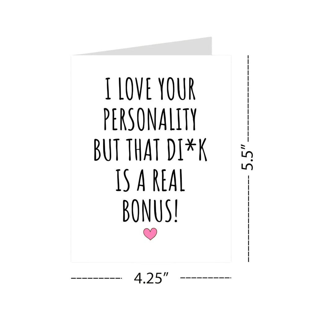 Romantic, funny, and a little naughty – this cheeky card is perfect for anniversaries, Valentine’s Day, or just because. For boyfriend, girlfriend, husband, or wife.