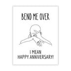 Sexy Funny Anniversary Card for Husband Wife Boyfriend Girlfriend – Bend Me Over I MeaN Happy Anniversary! – Handmade in USA