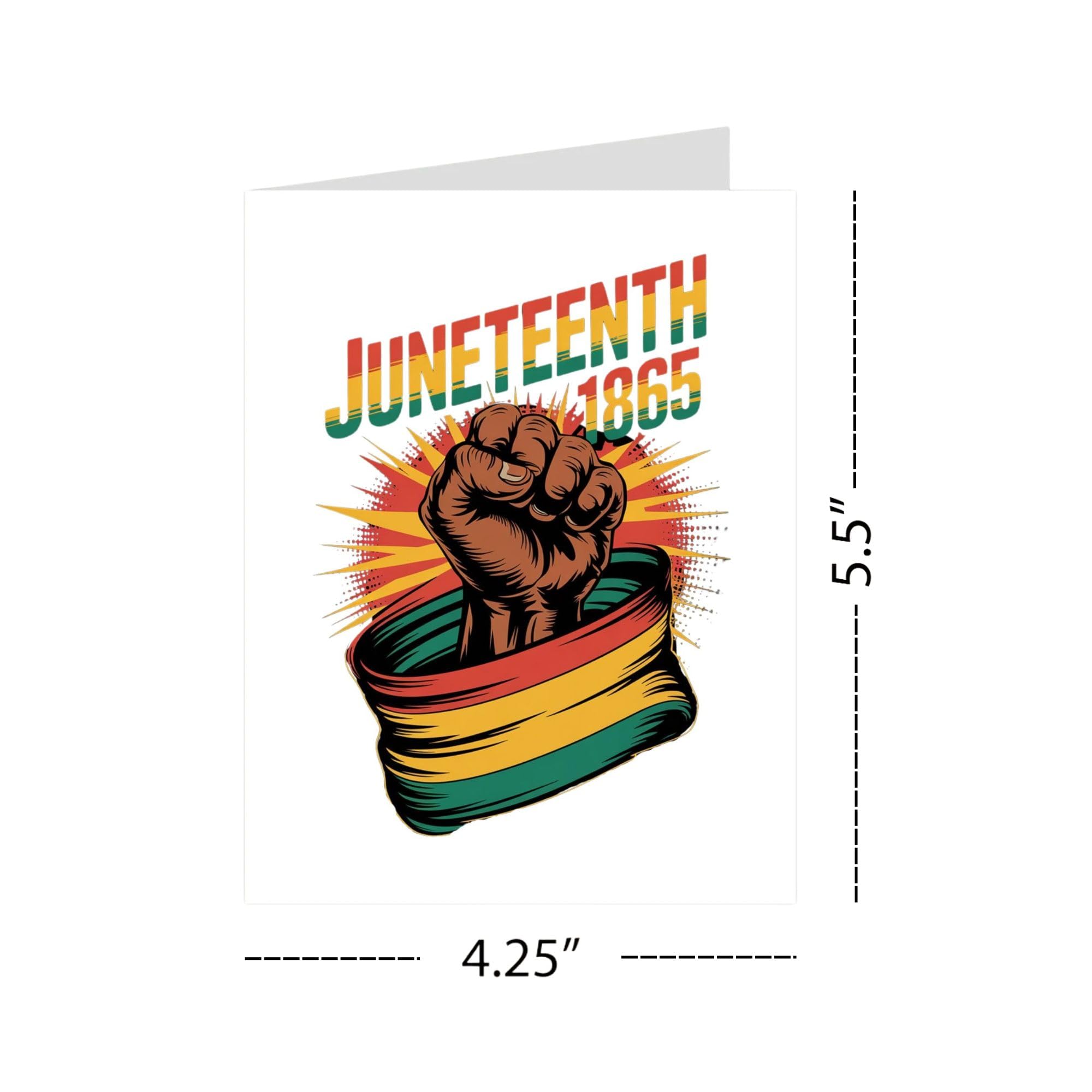 Juneteenth 1865 Greeting Card for Men & Women – Celebrate Black Freedom & Pride – Emancipation Day Card – African American History – Made in USA