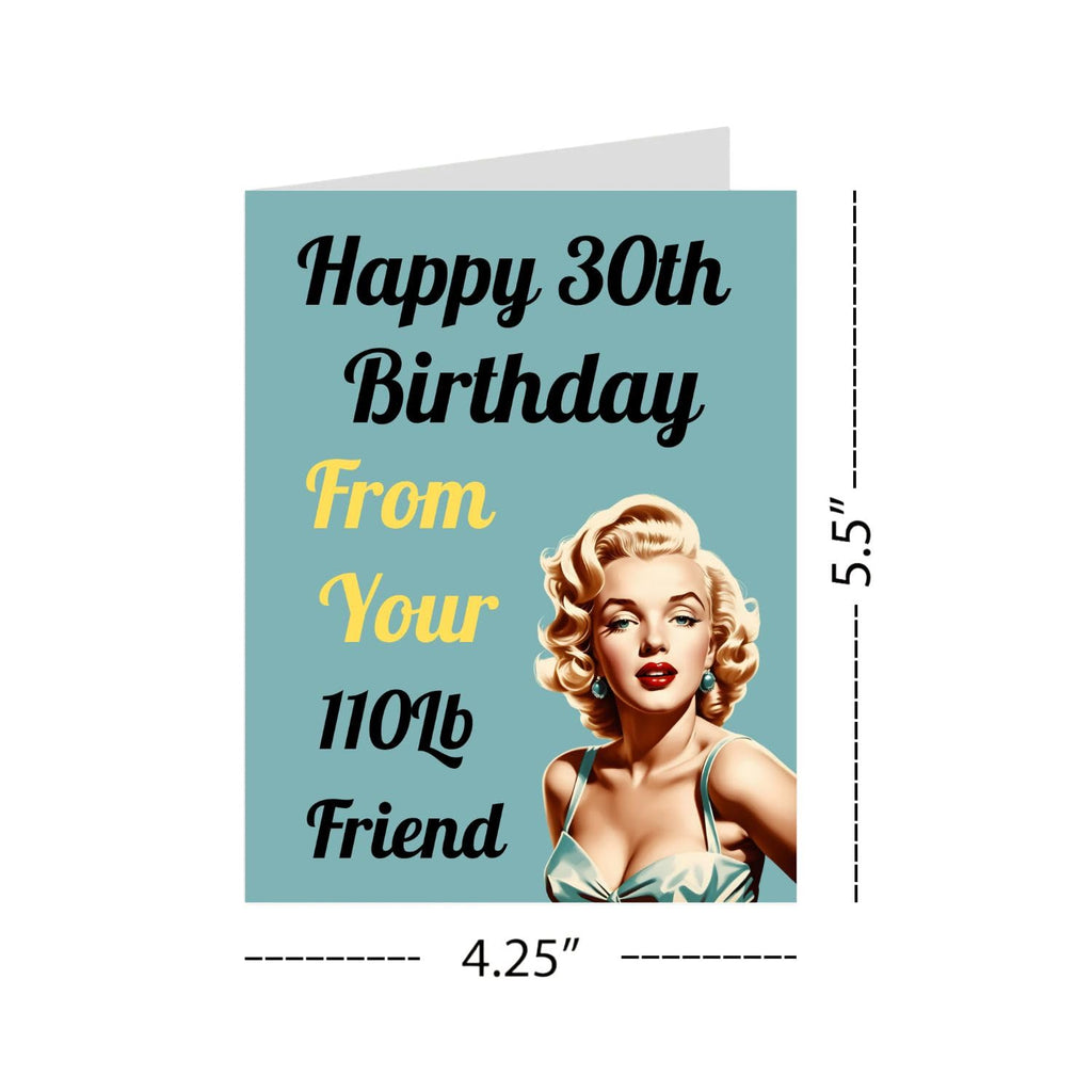 Funny Birthday Cards for Men and Women – Handmade in the USA – Happy 30th Birthday Gifts for Friends – Includes 1 Card & 1 Envelope – Fun Greeting Card for Him or Her