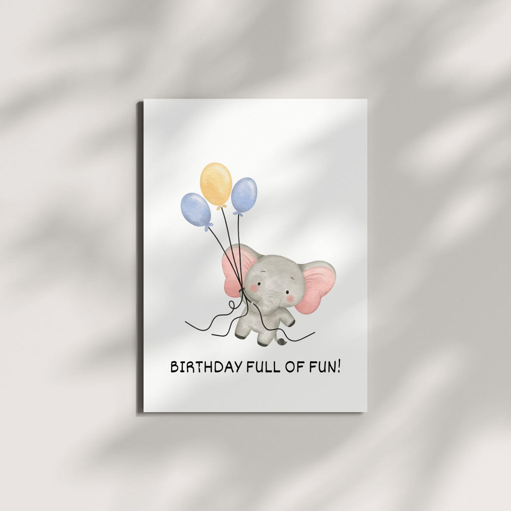 Funny Elephant Birthday Card Hilarious Animal Greeting for Men, Women, Kids, Friends, Coworkers – Handmade in USA