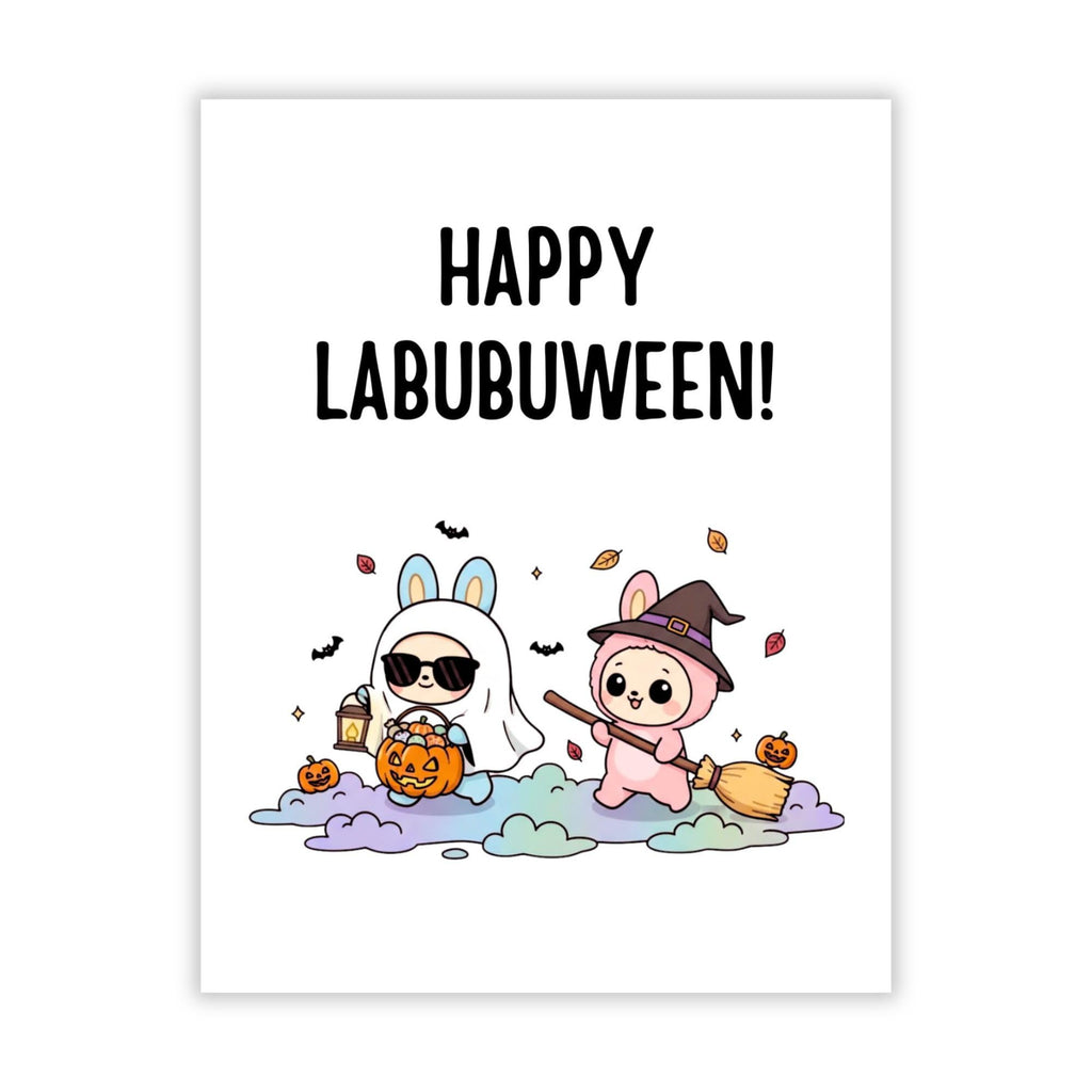 Cute Halloween Card Compatible with Labubu Halloween Theme Handmade Gift Collectible-Inspired Halloween Greeting Card for Men Women Kids Friends