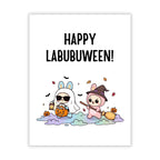 Cute Halloween Card Compatible with Labubu Halloween Theme Handmade Gift Collectible-Inspired Halloween Greeting Card for Men Women Kids Friends
