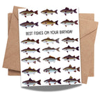 Best Fishes on Your Birthday Greeting Card – Ocean-Themed Funny Birthday Card for Men, Women, Kids – Cute Fish Pun Card – Made in USA