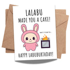 Cute Funny Birthday Card Compatible with Labubu Birthday Theme, Handmade Collectible-Inspired Greeting Card for Men, Women, Kids, Friends, Anime-Inspired Gift