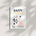 Happy Barkday Greeting Card Dog Birthday Card with Cake Illustration – Fun Pet-Themed Card for Dog Lovers, Friends, Men, Women, Kids – Made in USA