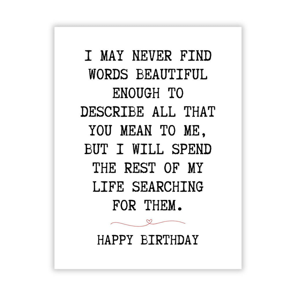 Romantic Birthday Card for Girlfriend, Boyfriend, Wife, Husband – Heartfelt Love Greeting Handmade in USA