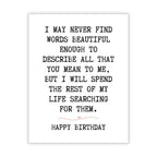 Romantic Birthday Card for Girlfriend, Boyfriend, Wife, Husband – Heartfelt Love Greeting Handmade in USA