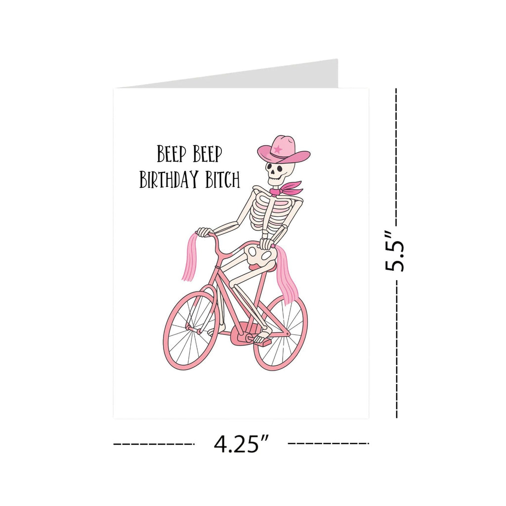 Funny Birthday Card BEEP BEEP Birthday Hilarious Sassy Greeting for Women, Men, Friends, Coworkers – Handmade in USA