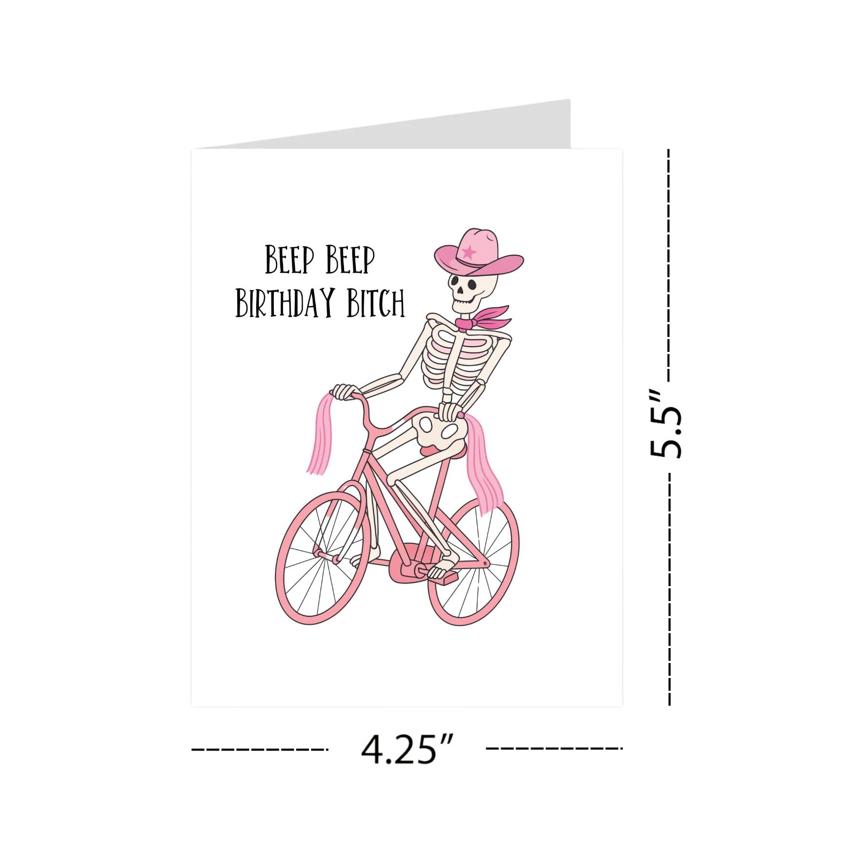 Funny Birthday Card BEEP BEEP Birthday Hilarious Sassy Greeting for Women, Men, Friends, Coworkers – Handmade in USA