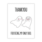 Funny Boo Anniversary Card – Thank You for Being My Only Boo – Cute & Hilarious Card for Boyfriend, Girlfriend, Husband, Wife – Blank Inside – Handmade in USA