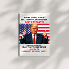 Funny Trump Birthday Card for Men, Women & Kids – Hilarious Greeting for Friends, Family & Colleagues – Lighthearted Humor – Handmade in USA