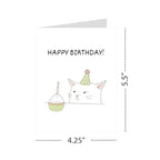 Funny Happy Birthday Cat Card Cute Illustration Greeting for Men, Women, Kids, Friends, Coworkers Handmade in USA