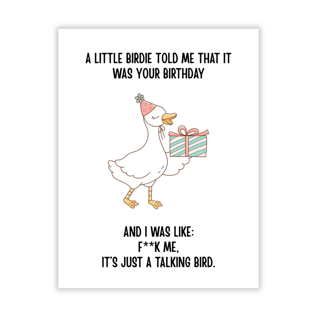 Hilarious Birthday Card A Little Birdie Told Me It Was Your Birthday Funny Greeting for Men Women Friends Kids Coworkers Handmade in USA
