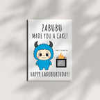 Cute Funny Birthday Card Compatible with Labubu Birthday Theme Handmade Collectible-Inspired Greeting Card for Men Women Kids Friends Anime Gift