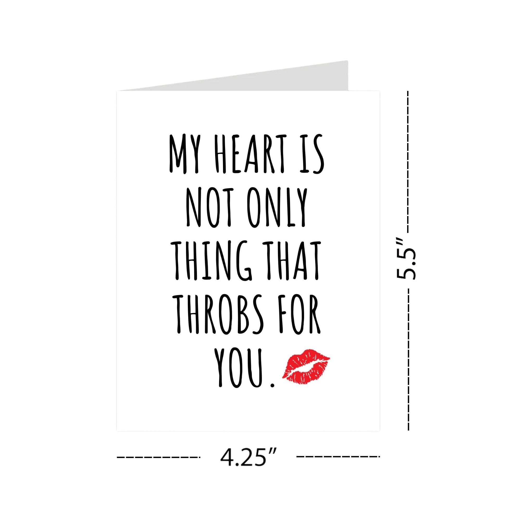 Funny Romantic Card for Boyfriend, Girlfriend, Husband or Wife – Sexy Valentine’s or Anniversary Card for Him or Her – Handmade in USA