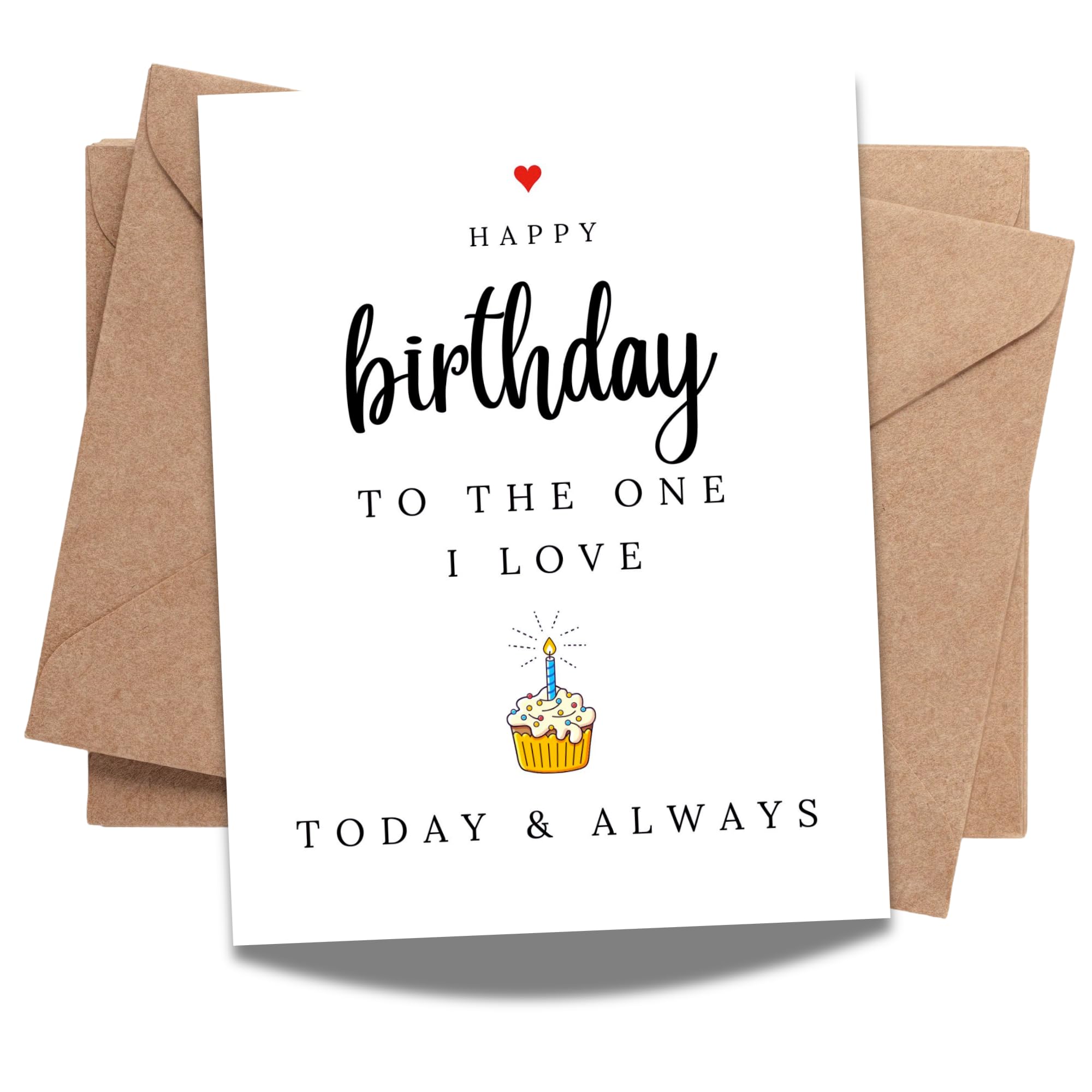 Happy Birthday to the One I Love Romantic Birthday Card for Wife Husband Girlfriend Boyfriend Partner Sweet Love Greeting Keepsake Handmade in USA