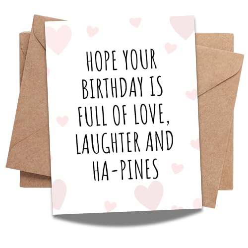 Romantic Ha-pines Greeting Card – Funny Anniversary or Valentine Card for Husband, Wife, Boyfriend, Girlfriend – Cute Love Card – Made in USA