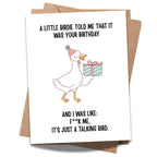 Hilarious Birthday Card A Little Birdie Told Me It Was Your Birthday Funny Greeting for Men Women Friends Kids Coworkers Handmade in USA