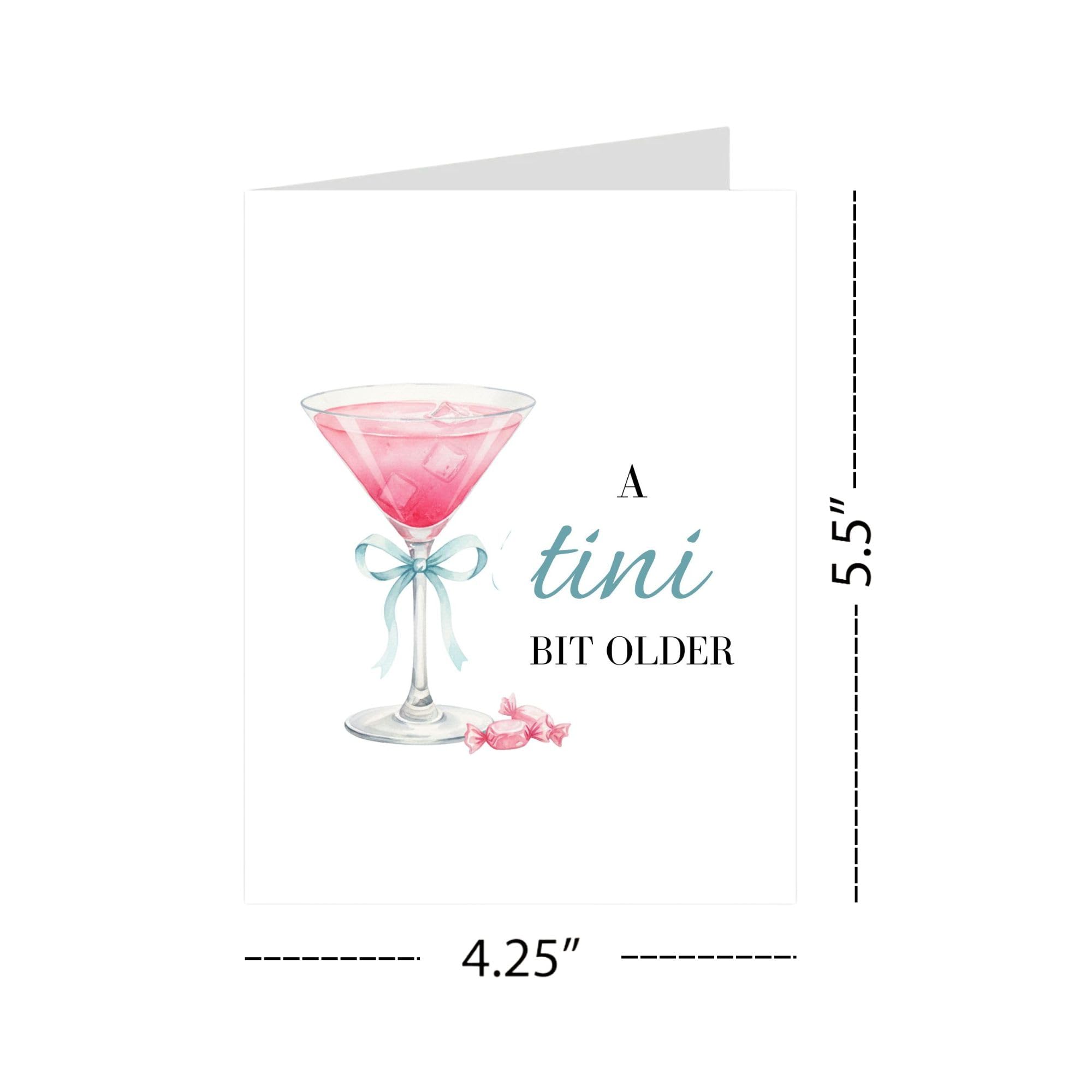 Espresso Martini Birthday Card Funny Coffee & Cocktail Greeting Card for Women Best Friend Sister Daughter Wife Girlfriend Handmade A Tini Bit Older Gift