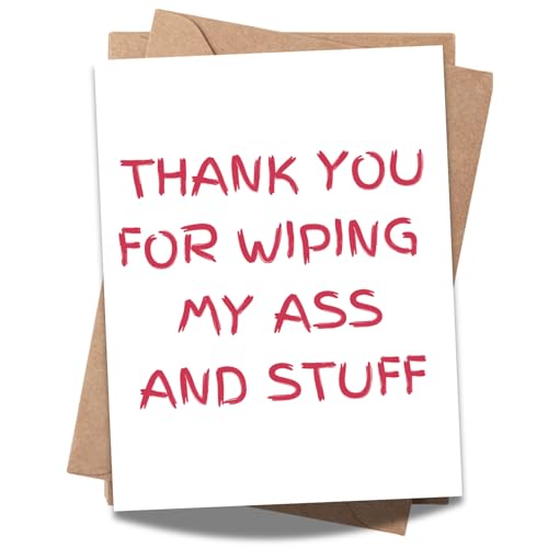 Mother’s Day Card for Mom, ‘Thank You for Wiping My Ass and Stuff’ Hilarious Gift, Funny Mom Card, Perfect for Mother’s Day, Birthday, or Appreciation”