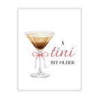 Espresso Martini Birthday Card Funny Coffee & Cocktail Greeting Card for Women Best Friend Sister Daughter Wife Girlfriend Handmade A Tini Bit Older Gift