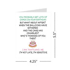 Funny Birthday Card I’m Not Late I’m Sensitive Hilarious Greeting for Men, Women, Kids, Friends, Coworkers – Handmade in USA