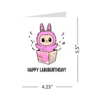 Birthday Card Compatible with Labubu Birthday Theme, Handmade Anime-Inspired Greeting Card for Men, Women, Kids, Friends, Collectors, Unique Gift