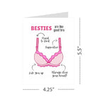 Funny Best Friend Card for Her “Besties are Like Good Bras” – Cute & Supportive Gift for BFF, Soul Sister, Gal Pal – Friendship Day Card Made in USA
