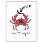 Cancer Zodiac Greeting Card – June 21 to July 22 – Minimal Crab Design Astrology Card for Birthdays, Horoscope Lovers & Cancer Season Gifts