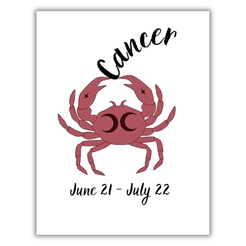 Cancer Zodiac Greeting Card – June 21 to July 22 – Minimal Crab Design Astrology Card for Birthdays, Horoscope Lovers & Cancer Season Gifts