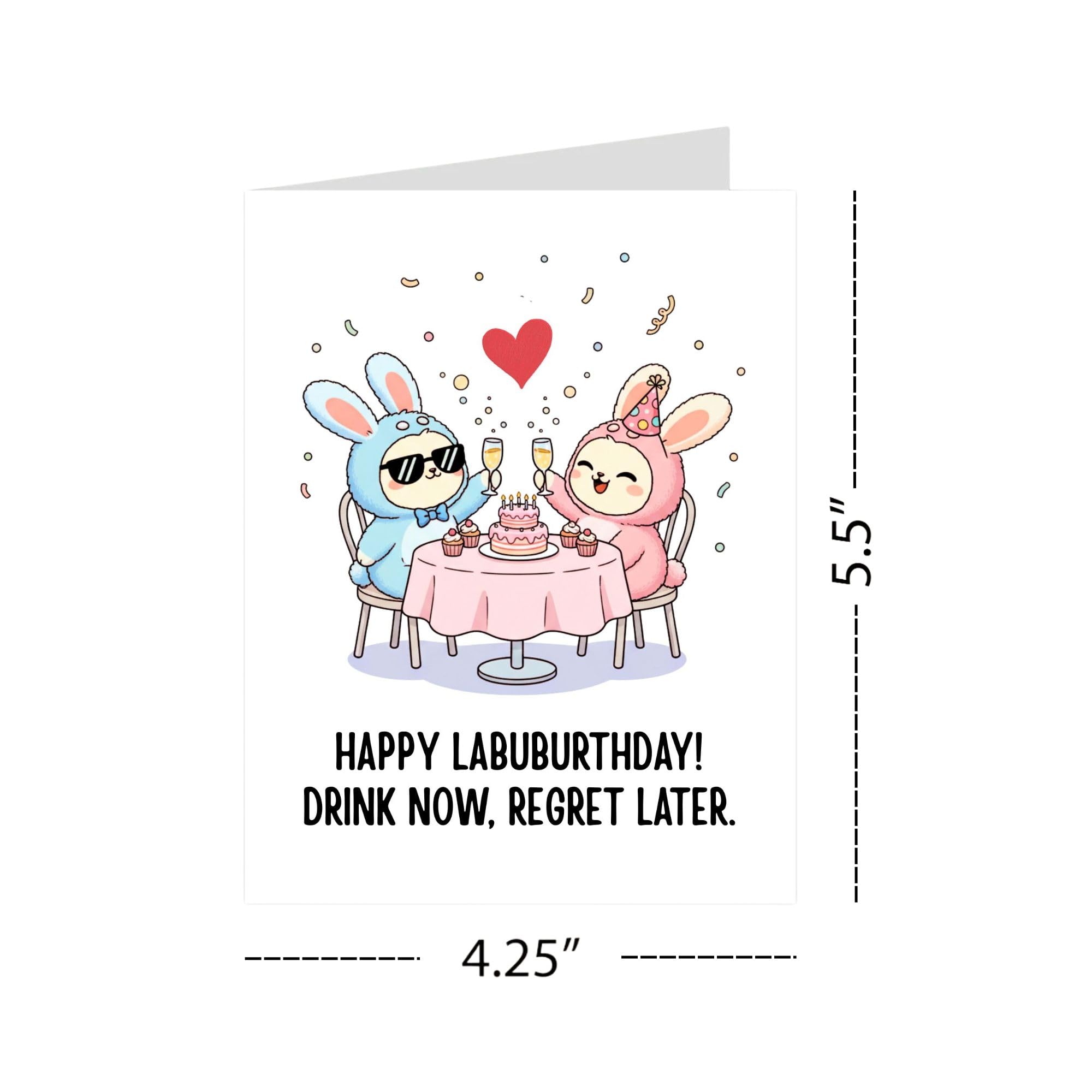 Birthday Celebration Card Compatible with Labubu Birthday Theme Cute Handmade Collectible Greeting Card for Men Women Kids Friends Unique Gift