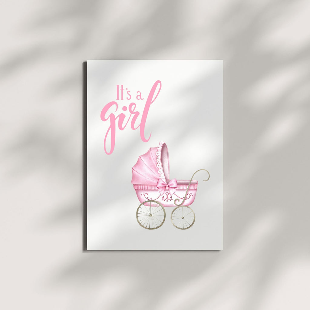 It’s a Girl Baby Shower or Newborn Celebration Card for Parents – Cute & Heartfelt Gift for New Moms, Dads, Friends, or Family