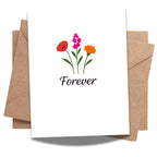 Forever Greeting Card – Minimalist Floral Illustration with Elegant Script – Blank Inside – 4.25x5.5 inch Card for Love, Friendship, or Sympathy