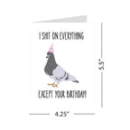 Funny Pigeon Birthday Card Hilarious Bird Illustration with Party Hat – Sarcastic Birthday Greeting for Men, Women, Friends & Coworkers – Handmade USA