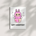 Birthday Card Compatible with Labubu Birthday Theme, Handmade Anime-Inspired Greeting Card for Men, Women, Kids, Friends, Collectors, Unique Gift