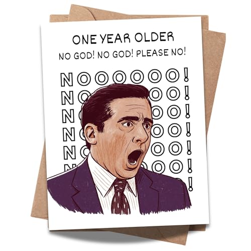 Funny Birthday Card One Year Older Hilarious Greeting for Men Women Kids Friends Coworkers Handmade in USA