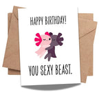Funny Sexy Birthday Card – Flirty Card for Boyfriend, Girlfriend, Husband, Wife – Valentine’s or Anniversary – Happy Birthday You Sexy Beast – USA Made