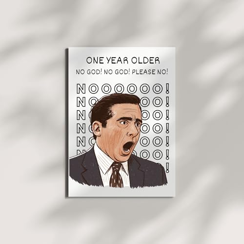 Funny Birthday Card One Year Older Hilarious Greeting for Men Women Kids Friends Coworkers Handmade in USA