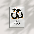 Best Mom Ever Mother’s Day Card – Cute Penguin and Baby Illustration – 4.25x5.5 inch – Blank Inside – Adorable Animal Card for Mom or Grandma