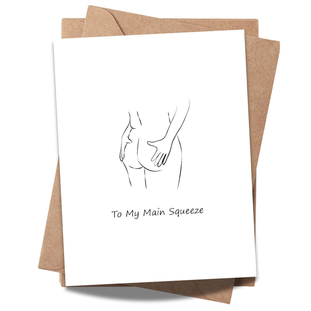 Funny Main Squeeze Valentine’s Day Card – Flirty Love Card for Girlfriend, Wife, or Fiancée – Cute & Cheeky Anniversary, Wedding, or Romantic Gift