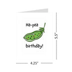Funny Peas Birthday Card - Cute Happy Birthday Greeting Card for Friends, Family, Kids, Husband, Wife, Boyfriend, Girlfriend - Punny Vegetable Card with Envelope