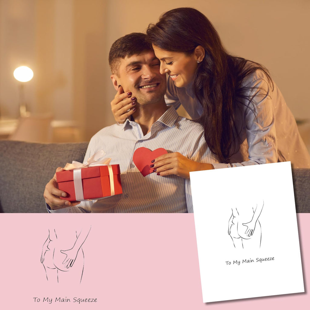 Funny Main Squeeze Valentine’s Day Card – Flirty Love Card for Girlfriend, Wife, or Fiancée – Cute & Cheeky Anniversary, Wedding, or Romantic Gift