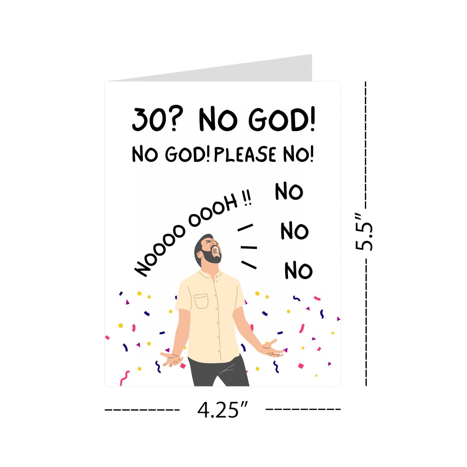 Funny Birthday Cards for Men and Women – Handmade in the USA – Happy 30th Birthday Gifts for Friends – Includes 1 Card & 1 Envelope – Fun Greeting Card for Him or Her