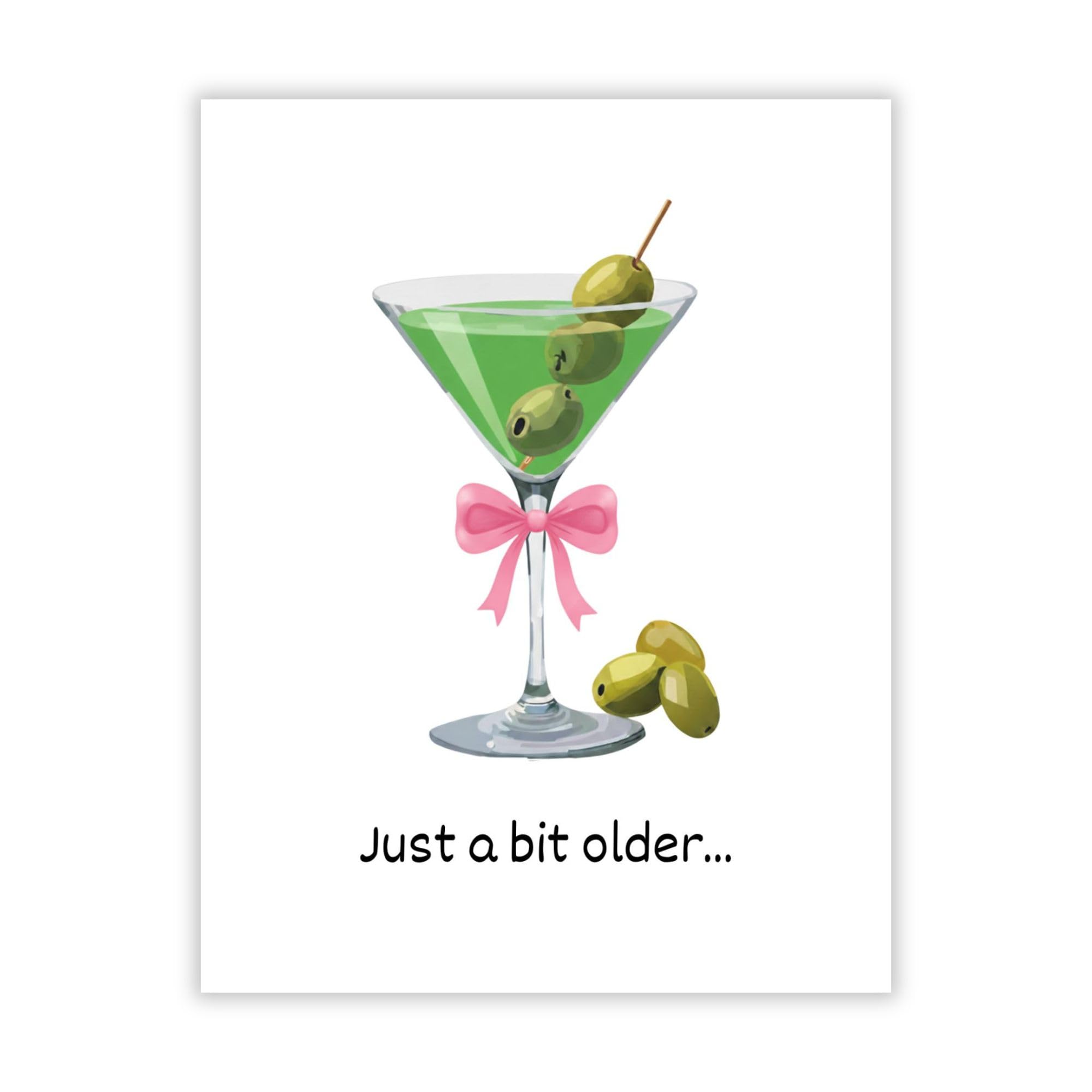 Espresso Martini Birthday Card Funny Coffee & Cocktail Greeting Card for Women Best Friend Sister Daughter Wife Girlfriend Handmade A Tini Bit Older Gift