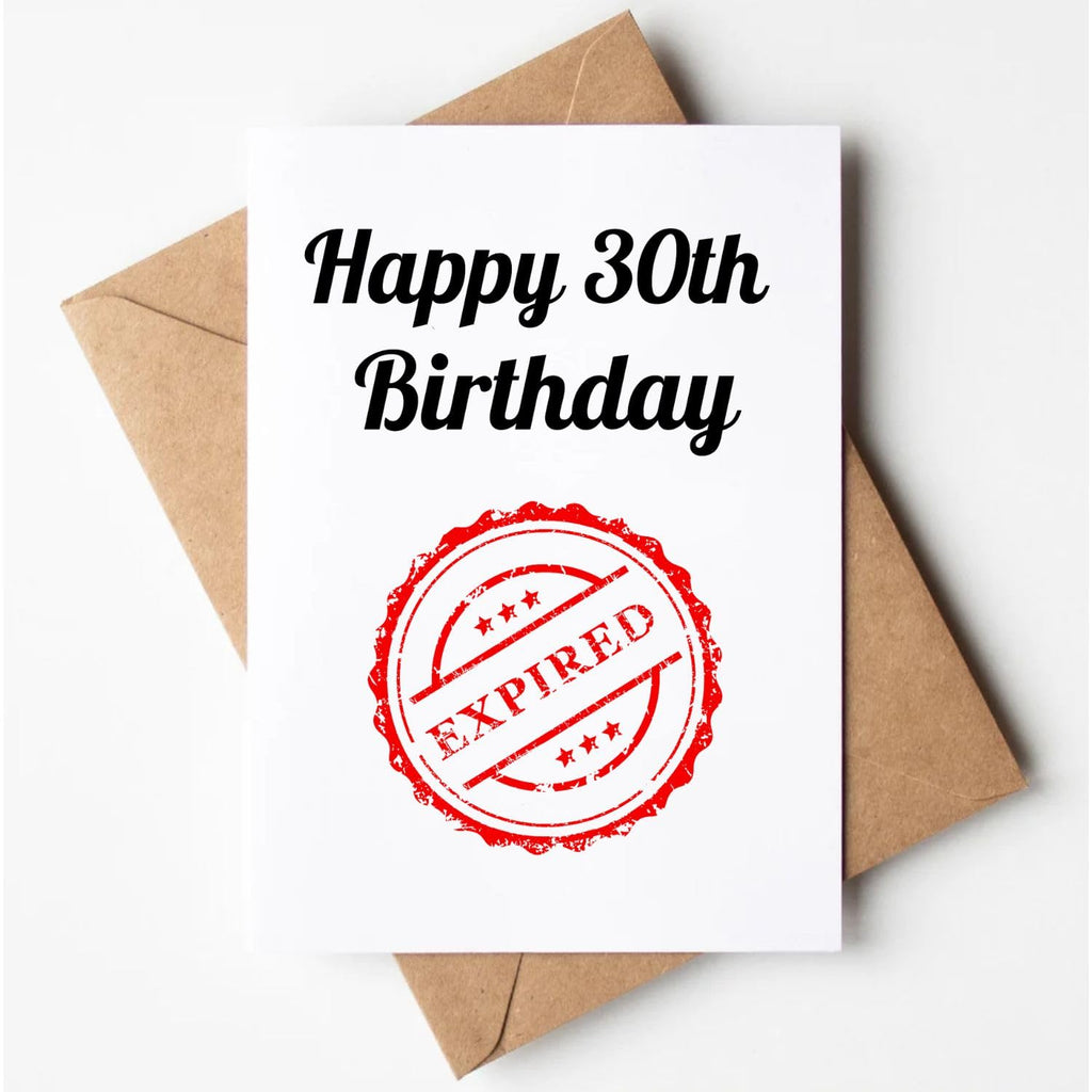 Funny Birthday Cards for Men and Women – Handmade in the USA – Happy 30th Birthday Gifts for Friends – Includes 1 Card & 1 Envelope – Fun Greeting Card for Him or Her