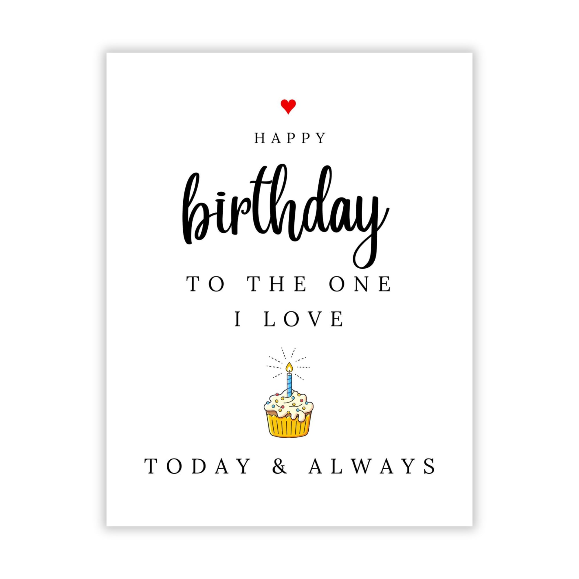 Happy Birthday to the One I Love Romantic Birthday Card for Wife Husband Girlfriend Boyfriend Partner Sweet Love Greeting Keepsake Handmade in USA