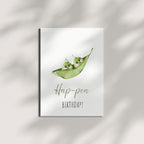 Funny Pea Pun Birthday Card – I Hope You Have a Hap-pea Birthday – Cute Greeting for Kids, Friends, Men, Women – Wholesome Humor – USA Handmade